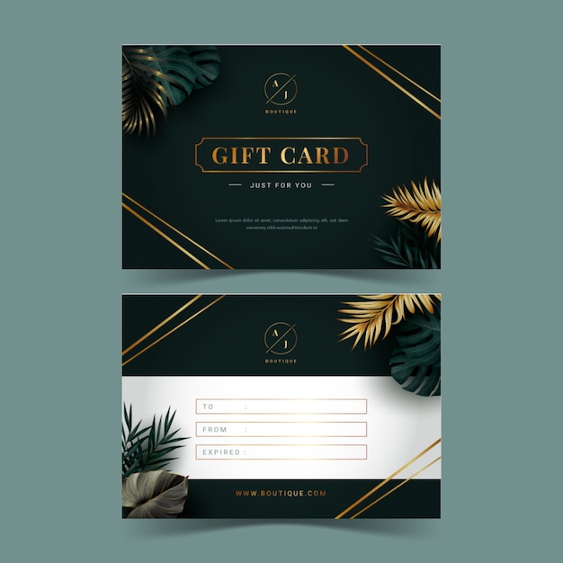 Free vector golden and dark boutique gift card