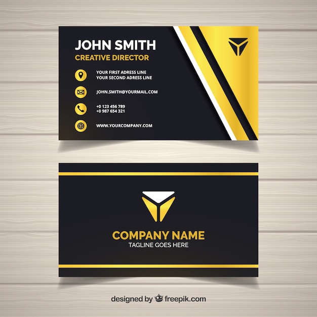 Golden and dark business card