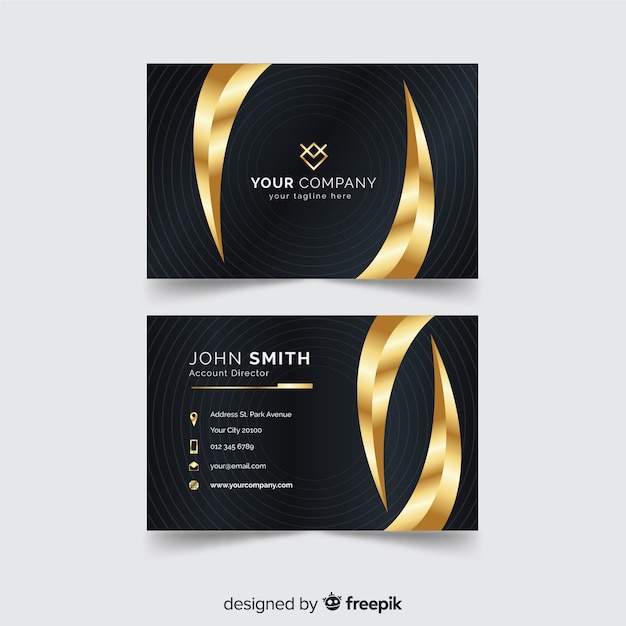 Free vector golden detail business card template