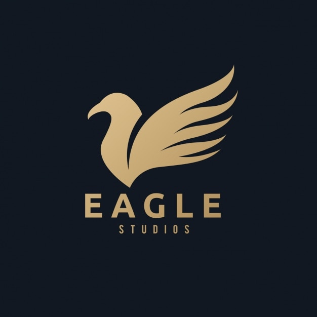 Free Vector a golden eagle logo on a black background