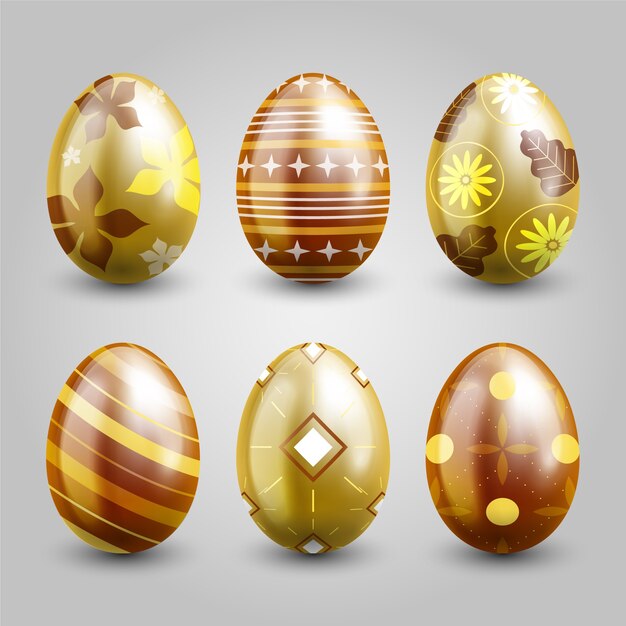 Golden easter day egg collection theme