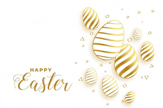 Free vector golden easter day eggs festival background