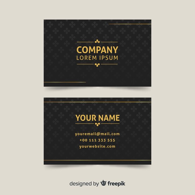 Golden elegant business card template