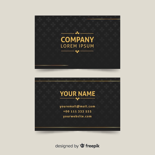 Golden elegant business card template