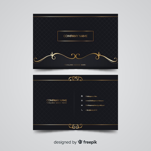 Golden elegant business card template