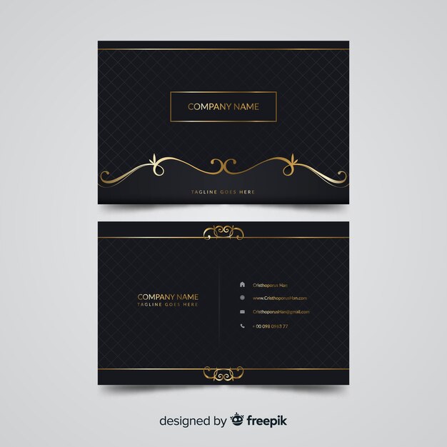 Golden elegant business card template