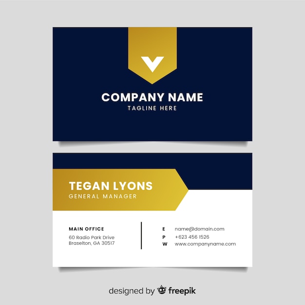 Golden elegant business card template