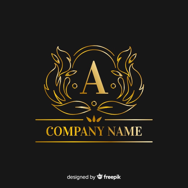 Free vector golden elegant capital letter logo template