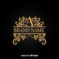 Free vector golden elegant company ornamental logo