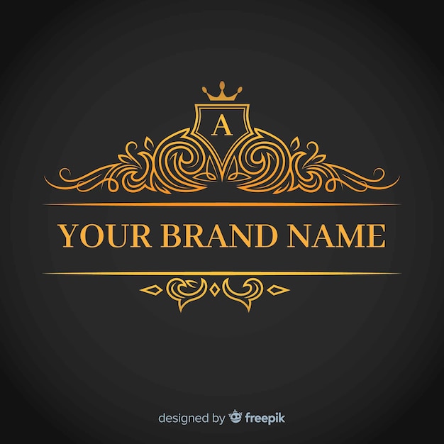 Golden elegant corporative logo template