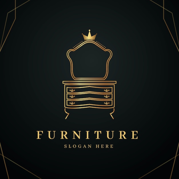 Golden elegant furniture logo