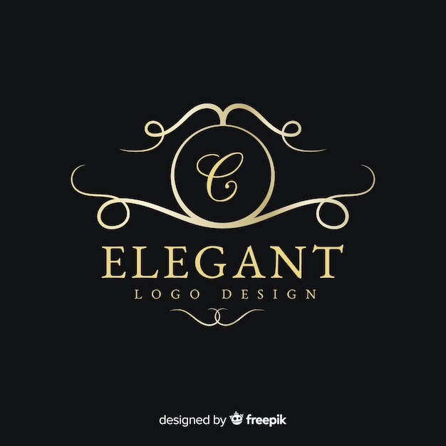 Free Vector golden elegant logo flat design