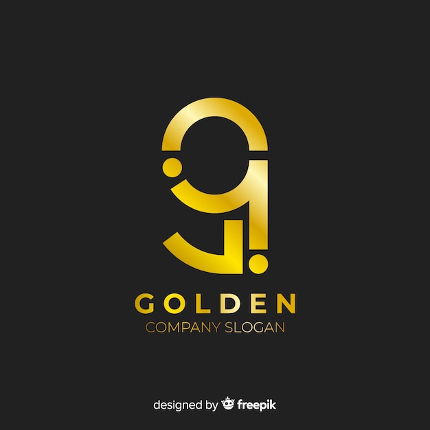 Golden elegant logo flat design