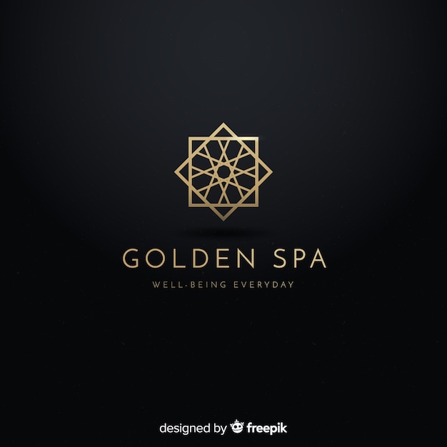 Golden elegant logo flat style