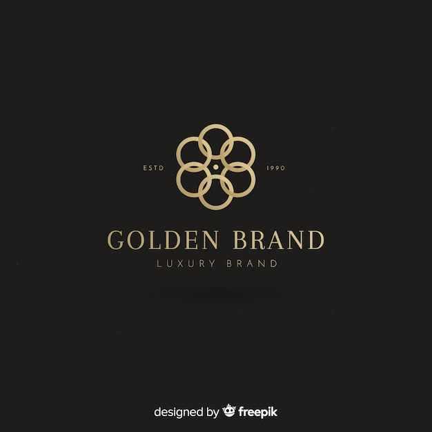 Golden elegant logo flat style