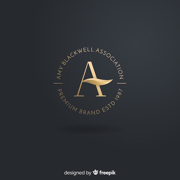 Free vector golden elegant logo flat style