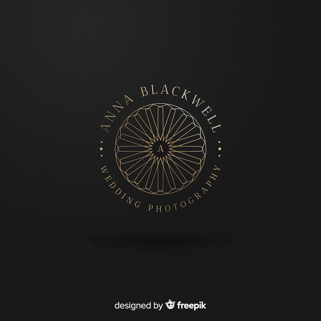 Free Vector golden elegant logo flat style