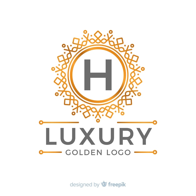 Free Vector golden elegant logo flat style