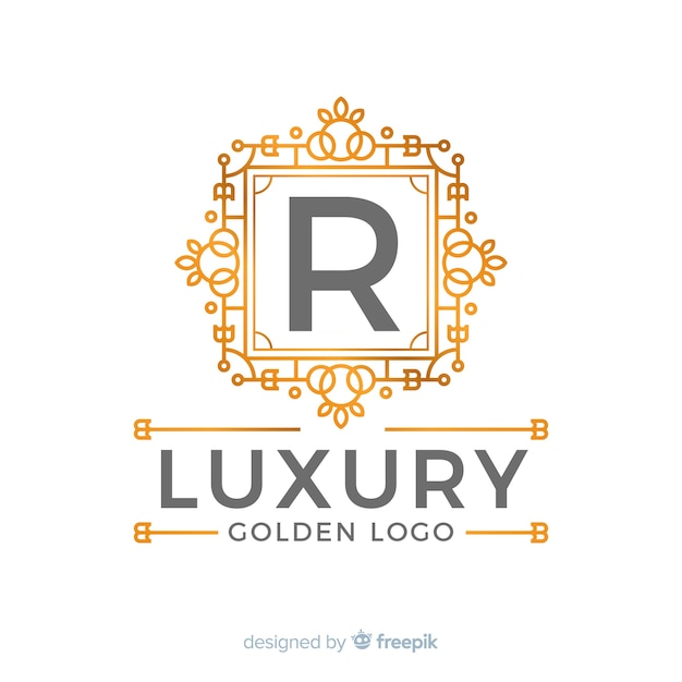 Free Vector golden elegant logo flat style