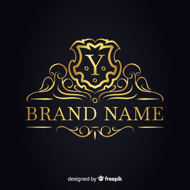 Golden elegant logo template for companies