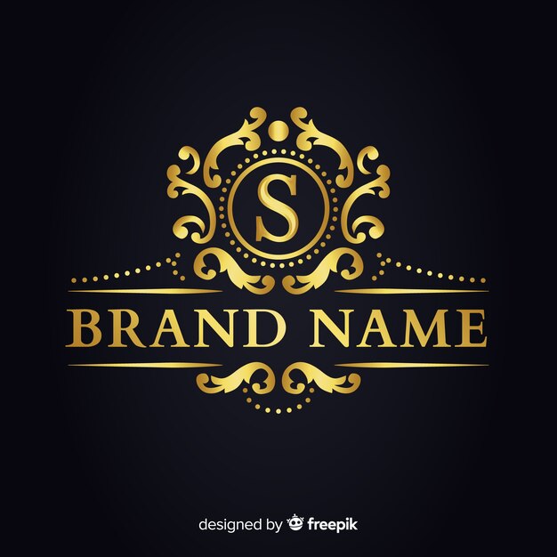 Golden elegant logo template for companies