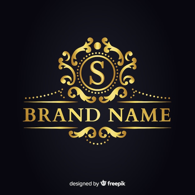 Golden elegant logo template for companies