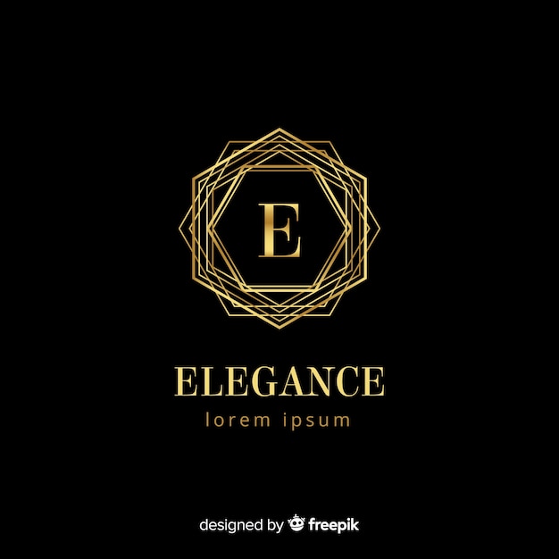 Free Vector golden elegant logo template with ornaments