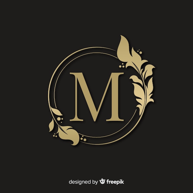 Golden elegant logo with frame