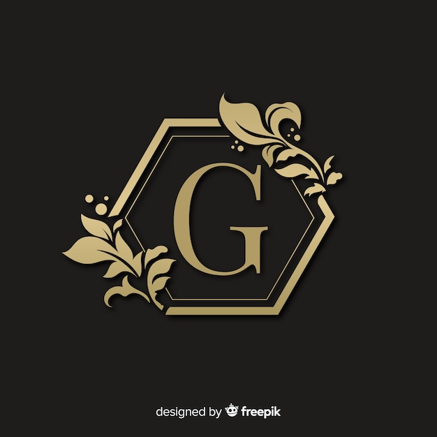 Golden elegant logo with frame