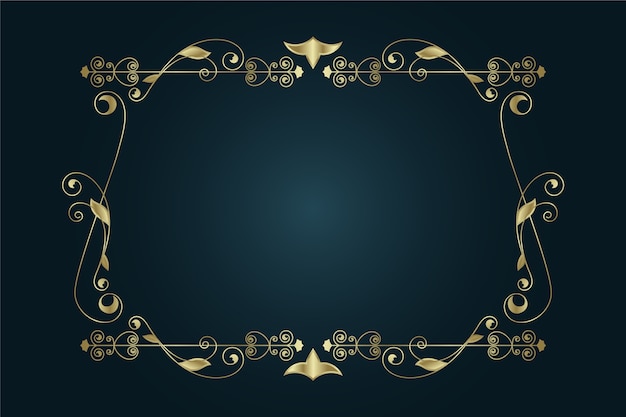 Free Vector golden elegant ornamental border frame