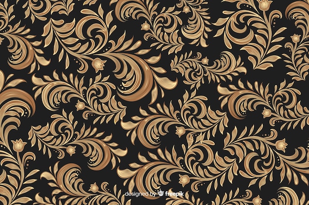 Golden elegant ornamental floral background