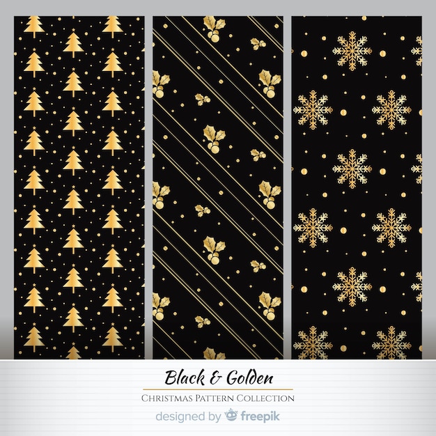 Golden elements christmas pattern