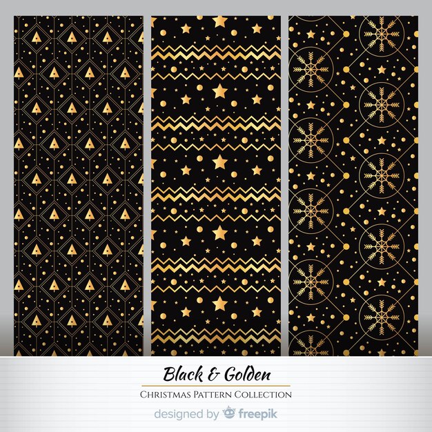 Golden elements christmas pattern