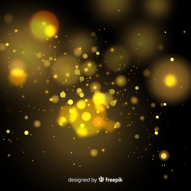 Free Vector golden floating particle effect