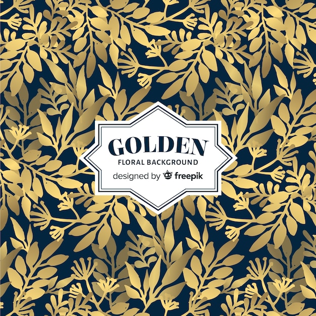 Free Vector golden floral background