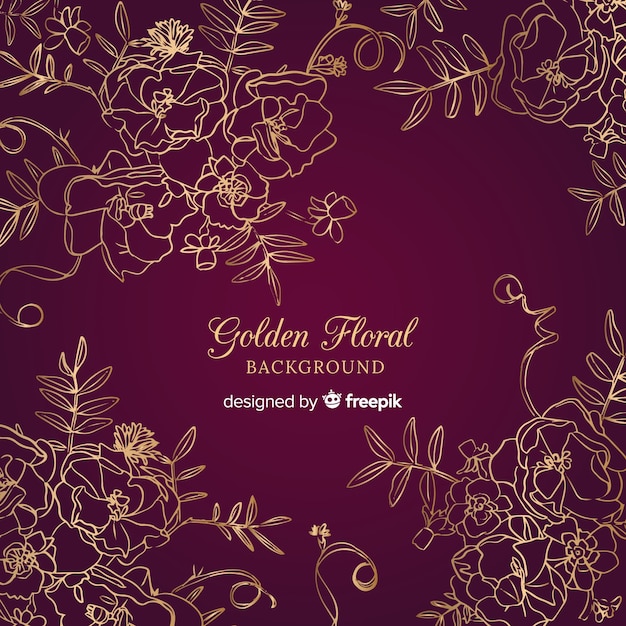 Golden floral background