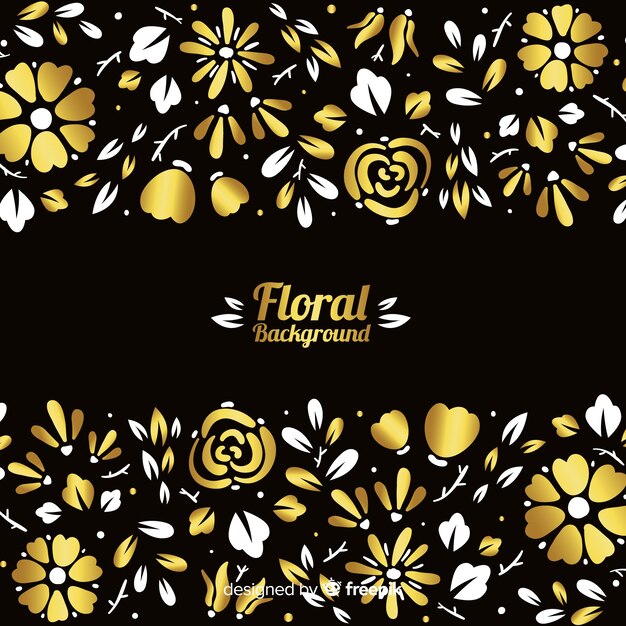 Golden floral background