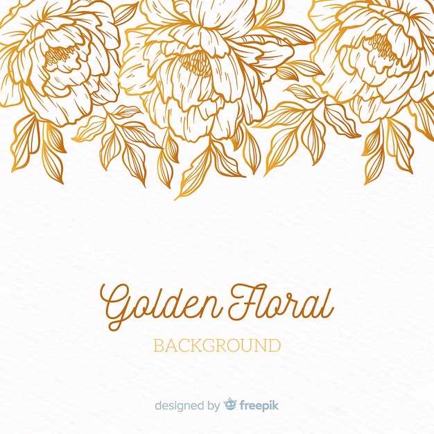 Free vector golden floral background