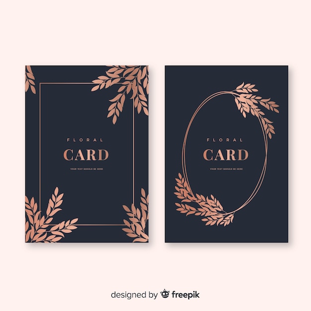 Golden floral cards collection