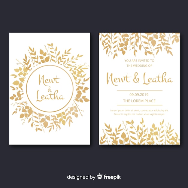 Golden floral cards collection