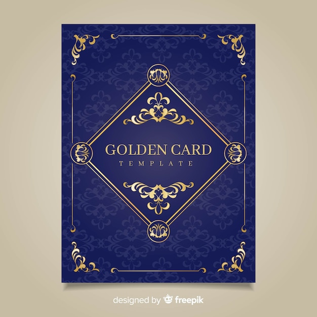 Golden floral cards