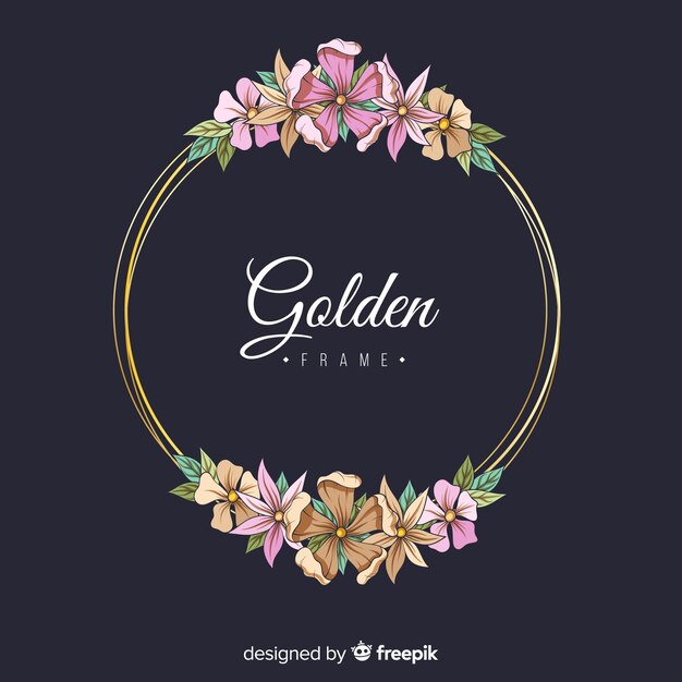 Golden floral frame