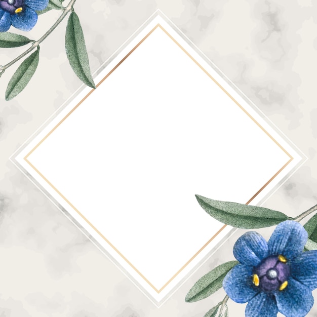 Free vector golden floral rhombus frame