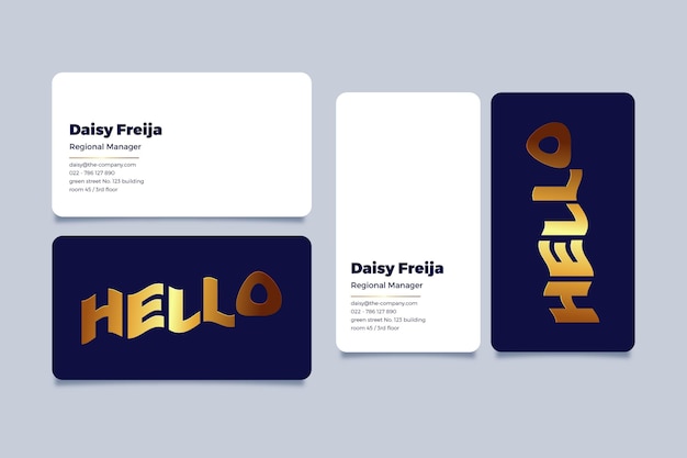 Golden foil business card template collection