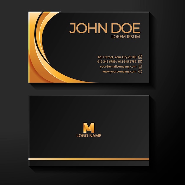 Golden foil business card template