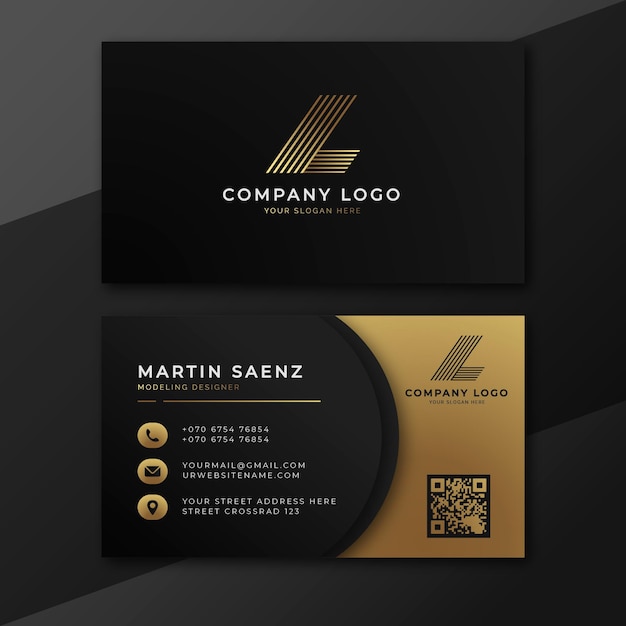 Free vector golden foil style business card template