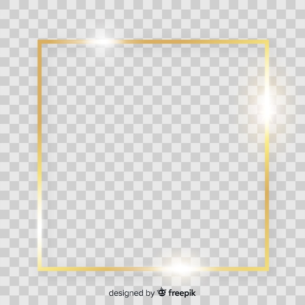 Free Vector golden frame on transparent background