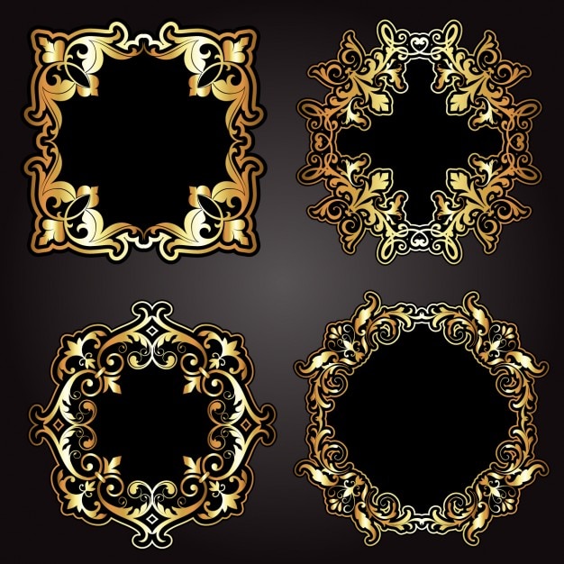 Free Vector golden frames collection