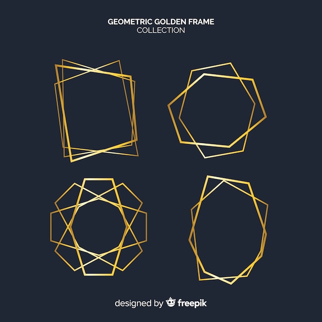 Golden geometric frames collection