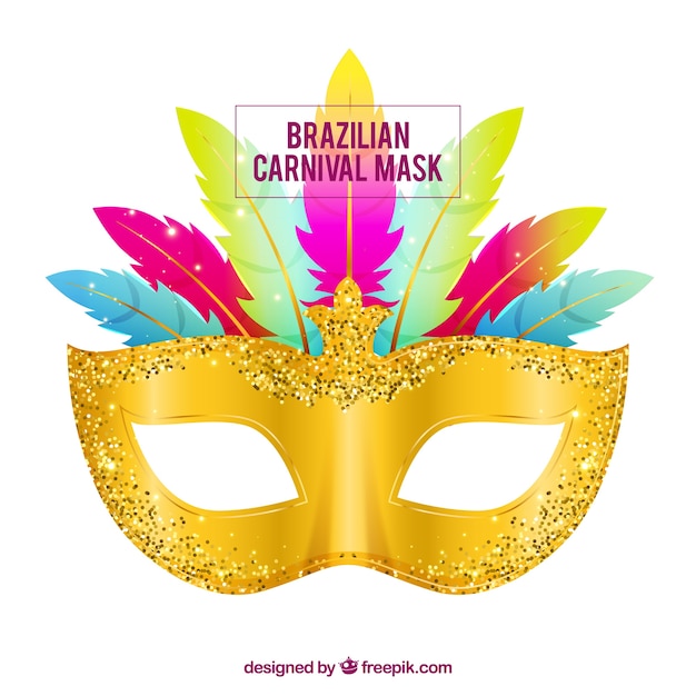 Golden/glitter brazilian carnival mask